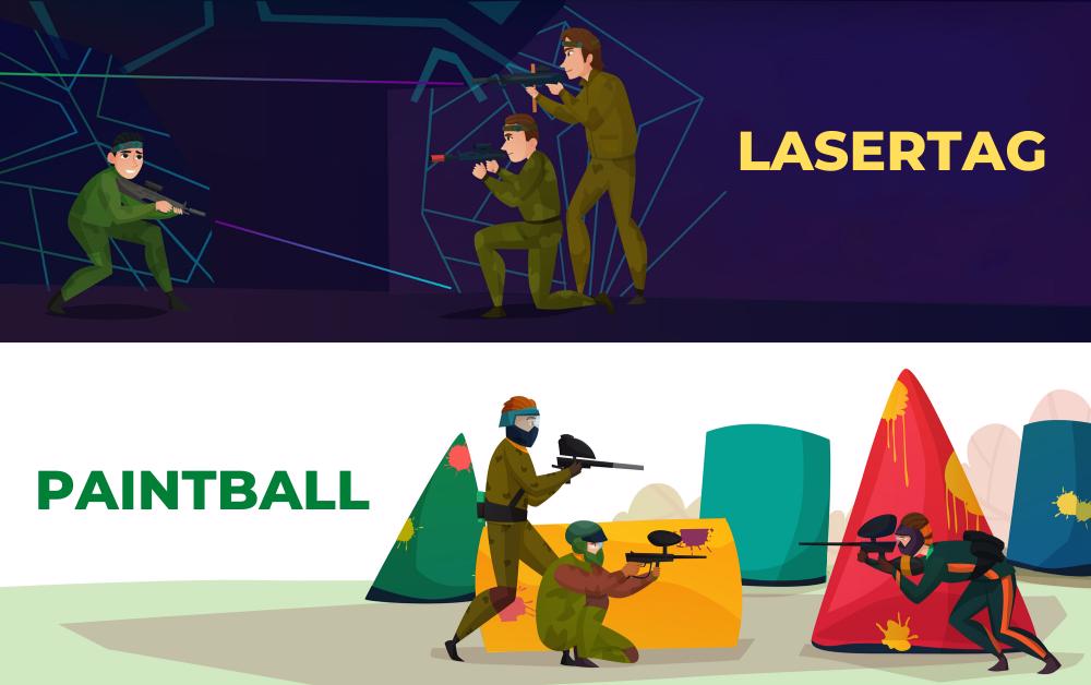 diferente laser tag paintball